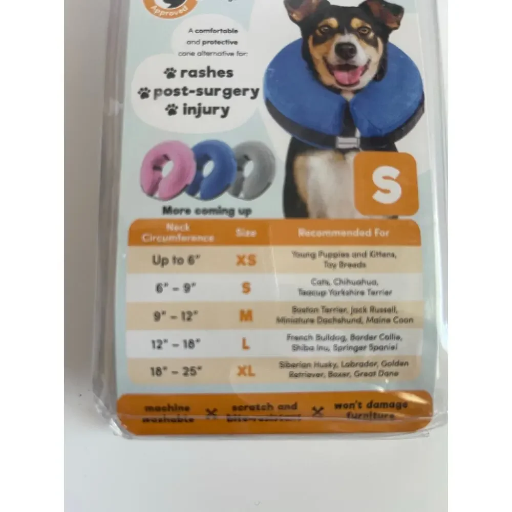 Inflatable Dog Collar Pink Donut Protective Collar Small